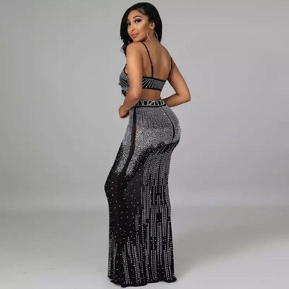 Women rhinestone 2 piece set - Picture 2 of 6